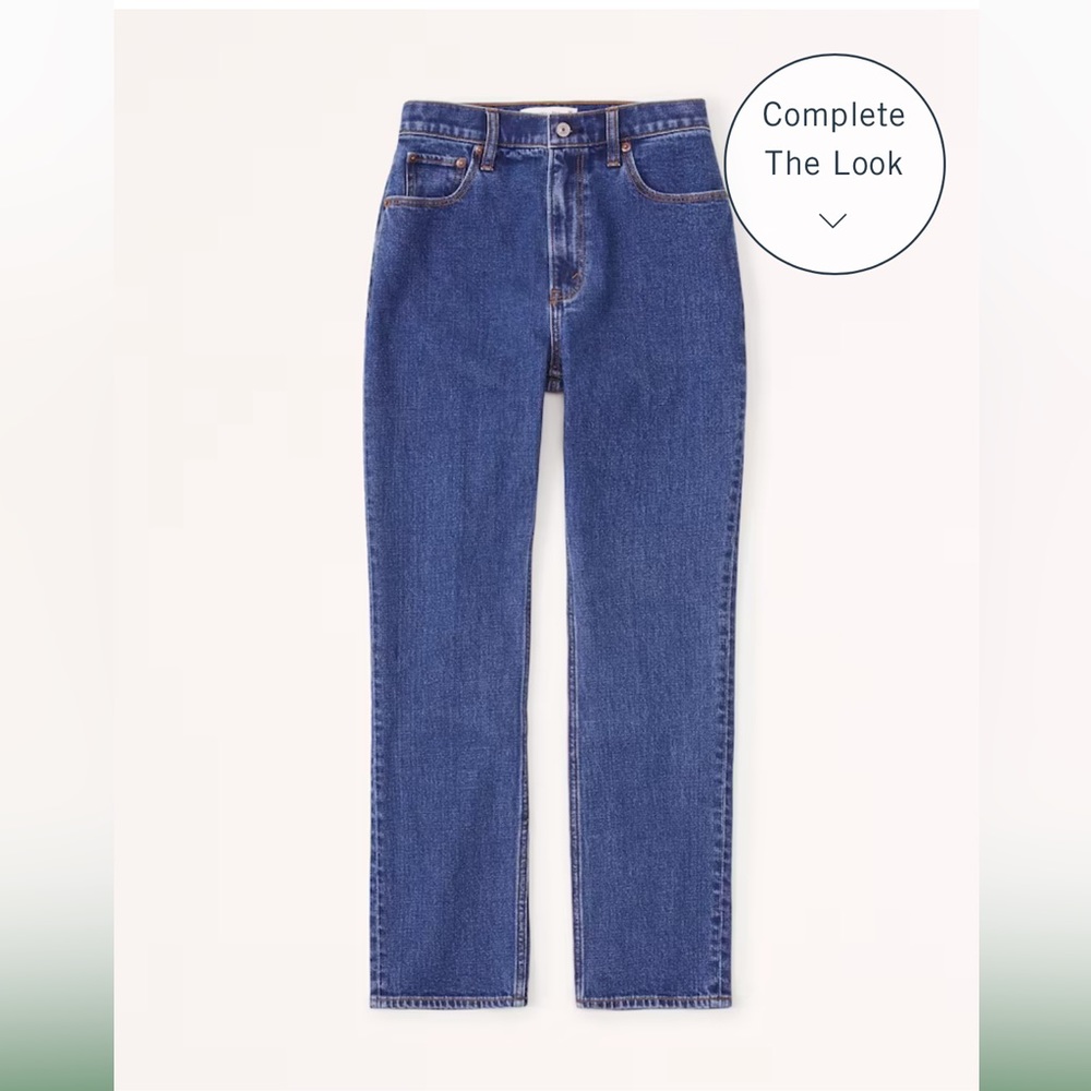 Abercrombie Curve Love Ultra High Rise Ankle Straight Jeans